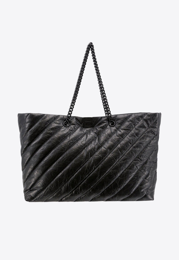 Balenciaga Large Crush Quilted Tote Bag Black 7717182AAWW_1000