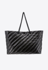 Balenciaga Large Crush Quilted Tote Bag Black 7717182AAWW_1000