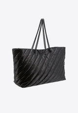 Balenciaga Large Crush Quilted Tote Bag Black 7717182AAWW_1000