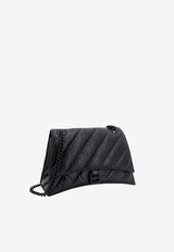 Balenciaga Crush Quilted Leather Shoulder Bag Black 716393210J1_1000