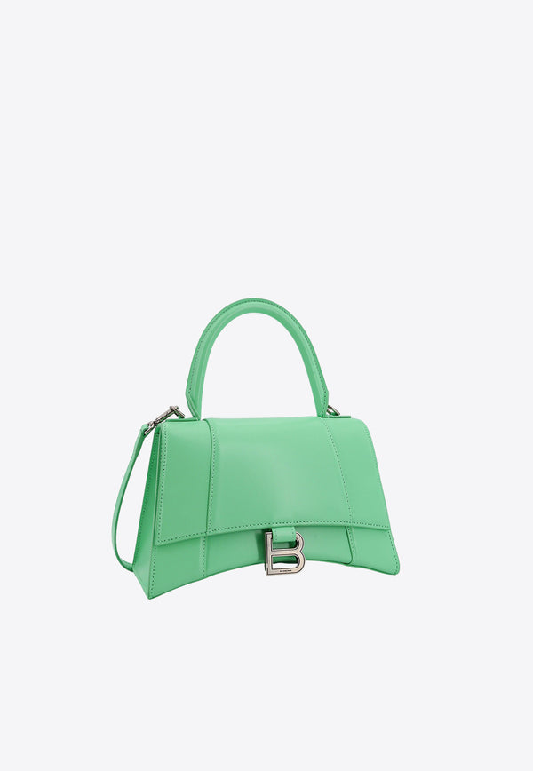 Balenciaga Small Hourglass Leather Top Handle Bag Green 5935461QJ4Y_3823