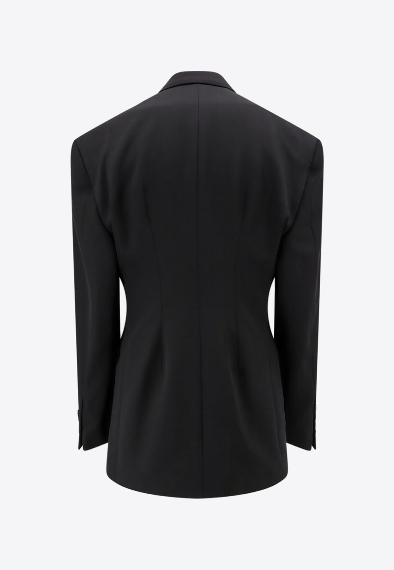 Balenciaga Cinched Double-Breasted Blazer Black 773357TNT39_1000