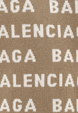 Balenciaga All-Over Logo Intarsia Cardigan Beige 766414T1673_9677