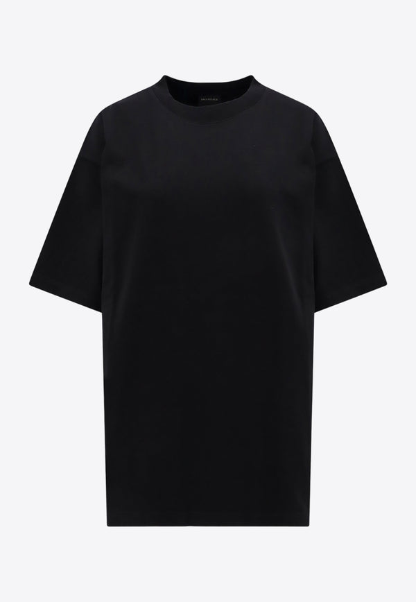 Balenciaga Studded Logo Crewneck T-shirt Black 641655TPVP7_1000