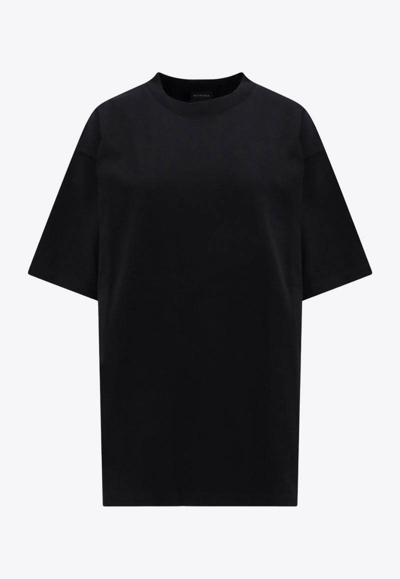Balenciaga Studded Logo Crewneck T-shirt Black 641655TPVP7_1000