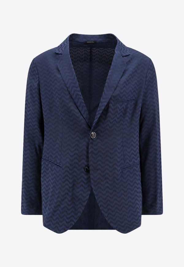 Giorgio Armani Single-Breasted Blazer Blue 4SGGG16PT050Q_FBS7