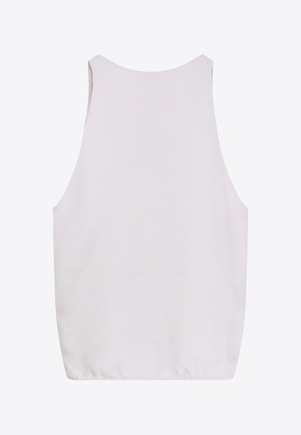 Giorgio Armani Sleeveless Silk Top Gray 4SHCC09BT04SJ_U82U