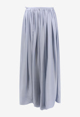 Giorgio Armani Ruched Silk Maxi Skirt Blue 4SHNN09FT04UH_U9TQ