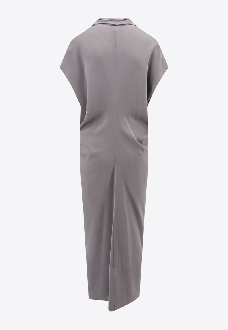 Giorgio Armani Draped Midi Dress Gray 4SHVA0EMT047S_U8J4
