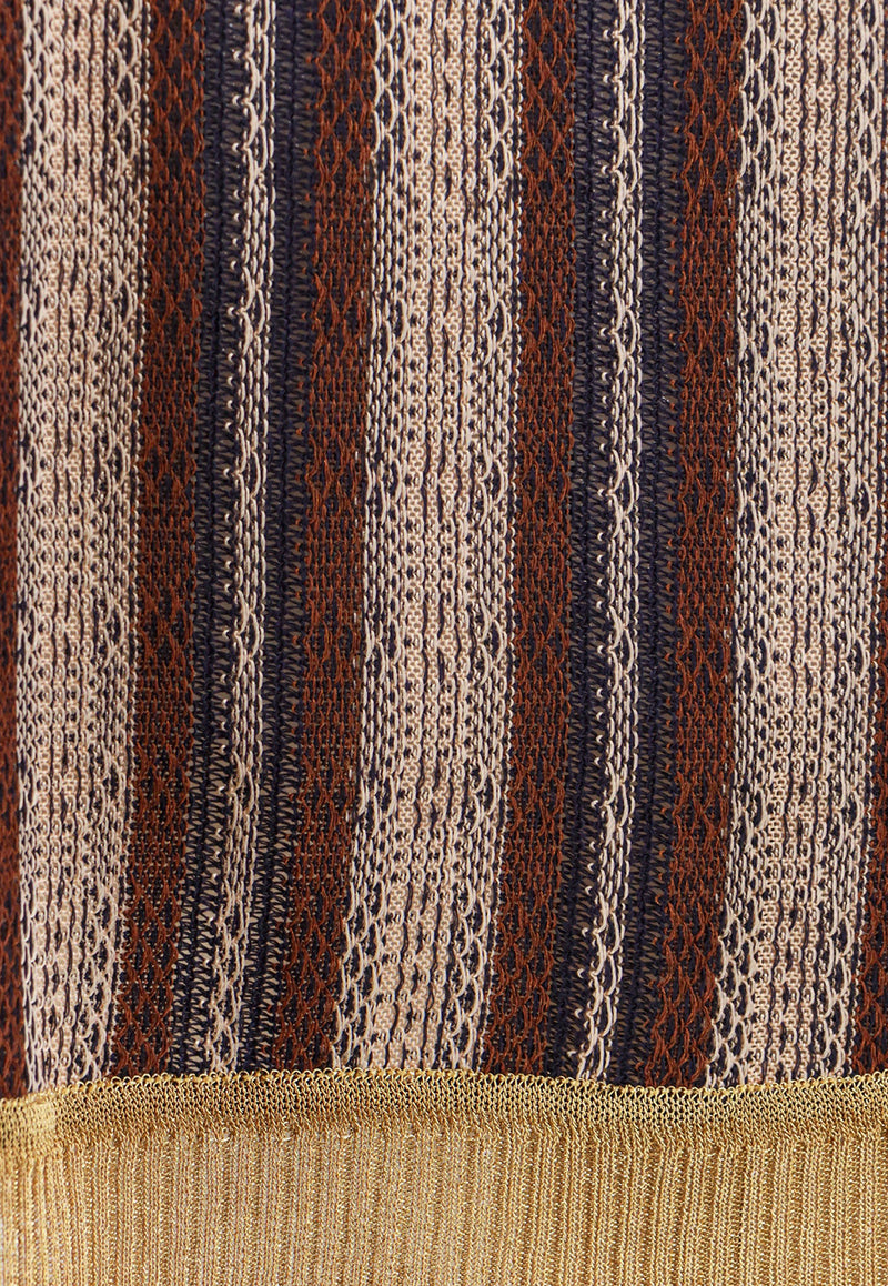 Erika Cavallini Striped Short-Sleeved Sweater Multicolor P4SA30_MIXBR