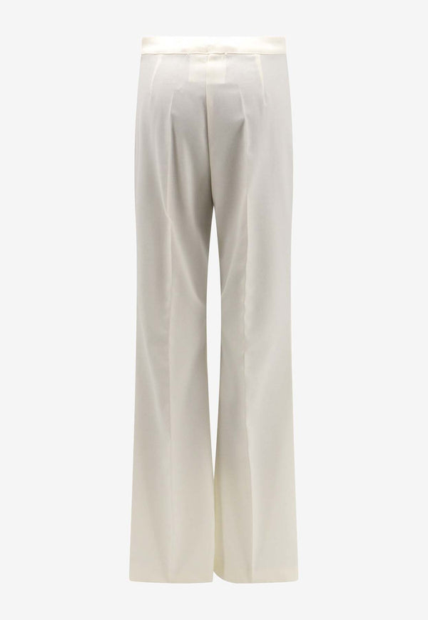 Erika Cavallini Wool-Blend Flared Pants White P4SH08_A20