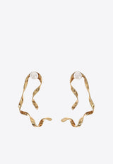 Dries Van Noten Faux-Pearl Wave Earrings Gold 241018217096_973