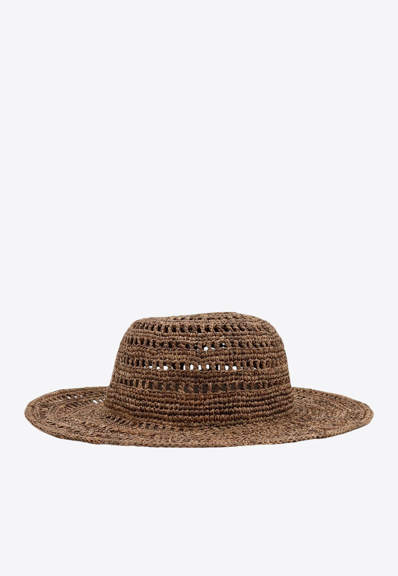 IBELIV Lalao Embroidered Raffia Hat Brown LALAO_DARKTEA