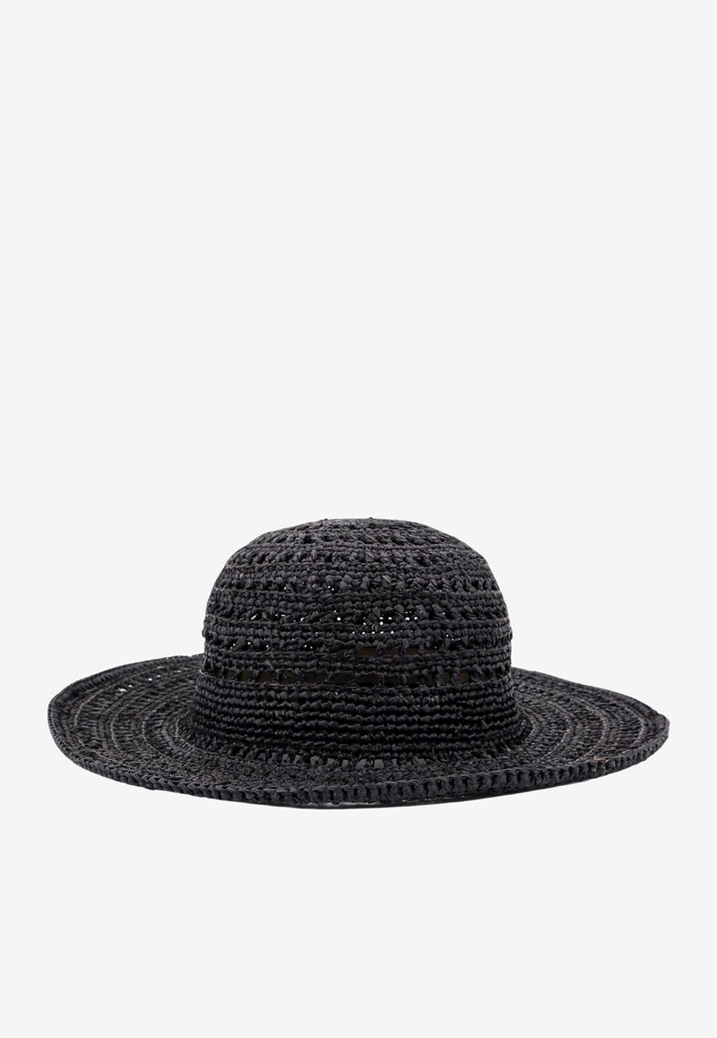 IBELIV Lalao Openwork Raffia Hat Black LALAO_BLACK