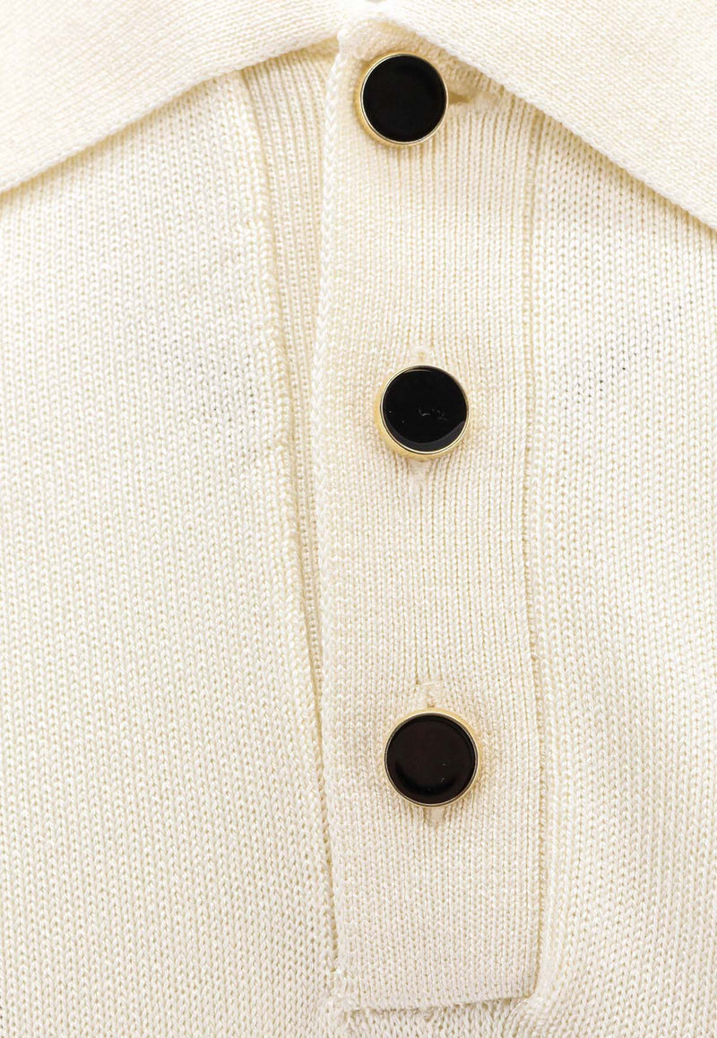 Lardini Wool Knit Polo T-shirt White EQLPMC73EQ62033_120