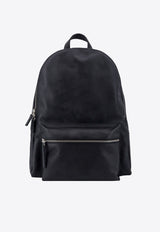 Orciani Logo Lettering Leather Backpack Black P00711SKY_NER