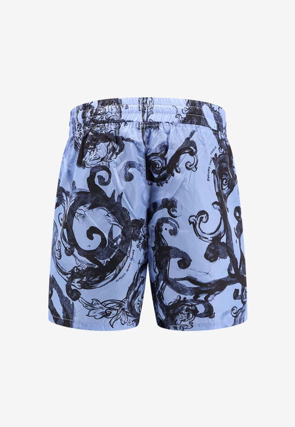 Versace Jeans Watercolor Couture Bermuda Shorts  Blue 76GAD115CQS85_261