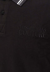 Versace Jeans Embroidered Logo Polo T-shirt Black 76GAGT09CJ01T_899