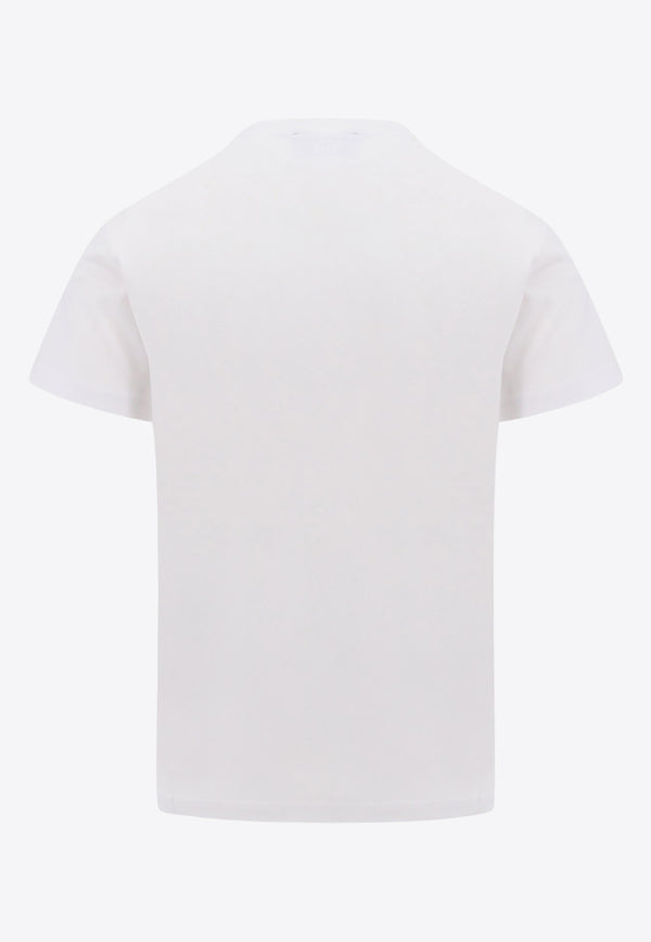 Versace Jeans Watercolor Logo Print T-shirt White 76GAHG00CJ00G_G03