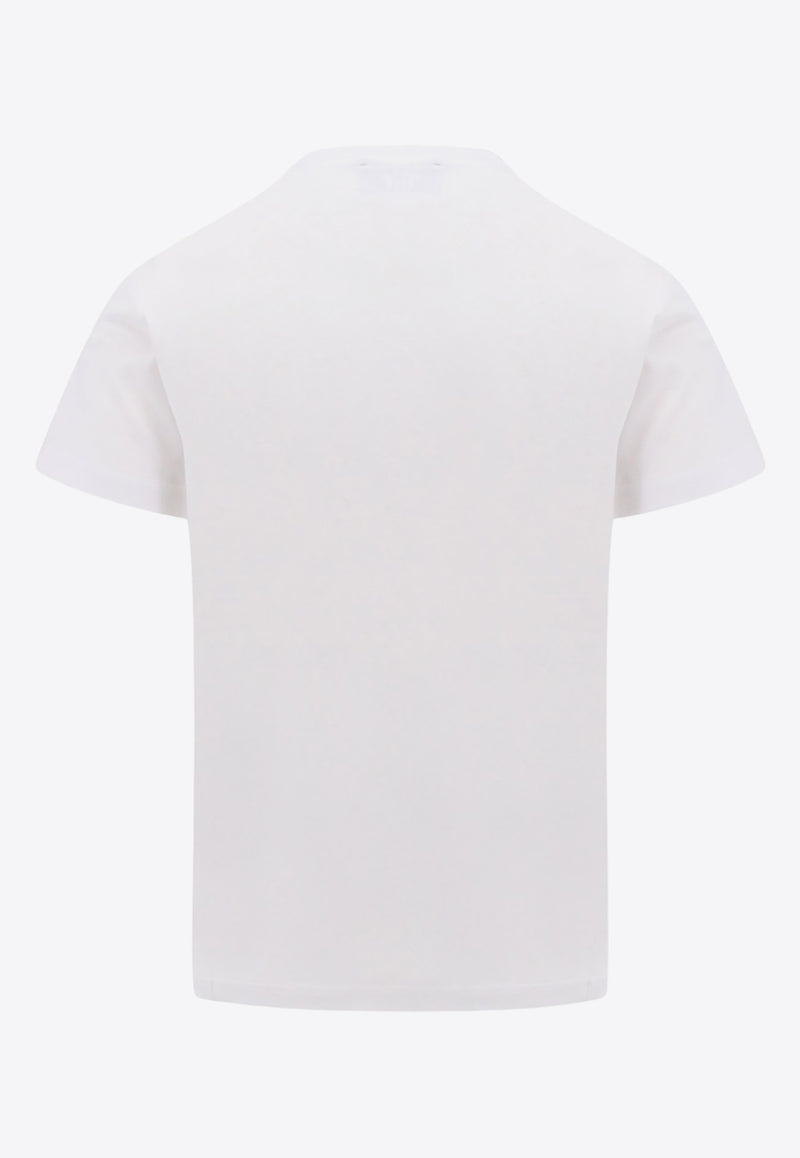 Versace Jeans Watercolor Logo Print T-shirt White 76GAHG00CJ00G_G03