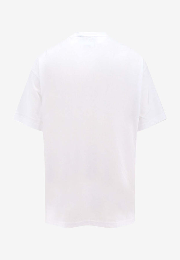 Versace Jeans V-emblem Logo Jersey T-shirt White 76GAHT03CJ00T_G03