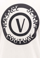 Versace Jeans Logo Print Crewneck T-shirt White 76GAHT06CJ00T_003