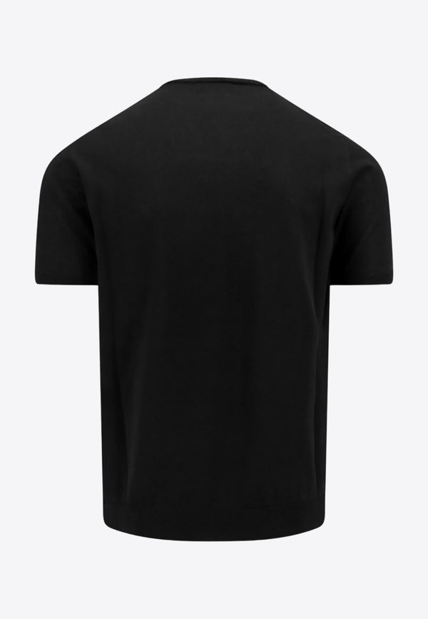 Roberto Collina Rib Knit Crewneck T-shirt Black RT10021_09