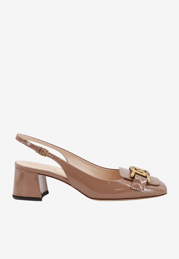 Tod's Kate 50 Slingback Pumps in Patent Leather Beige XXW96K0IB60SFK_C413