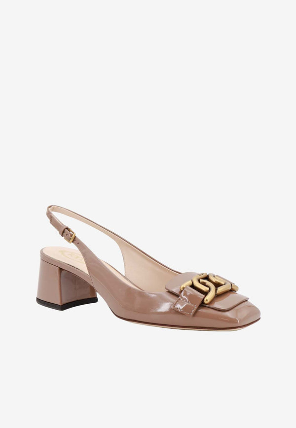 Tod's Kate 50 Slingback Pumps in Patent Leather Beige XXW96K0IB60SFK_C413