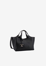 Tod's Logo Stamped Leather Shoulder Bag Black XBWAPAFL100QRI_B999