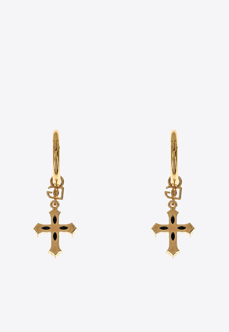 Dolce & Gabbana Cross Pendant Drop Earrings Gold WEQ4S1W1111_ZOO00