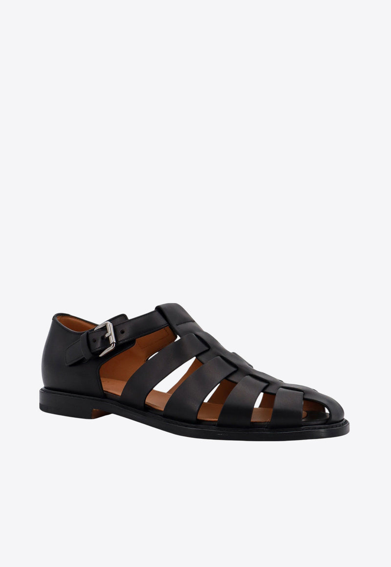 Church's Cut-Out Leather Sandals Black EX00279ADC_F0AAB