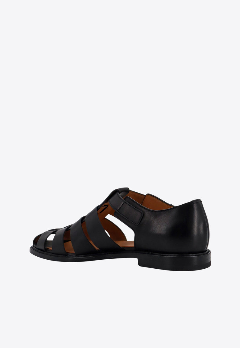 Church's Cut-Out Leather Sandals Black EX00279ADC_F0AAB