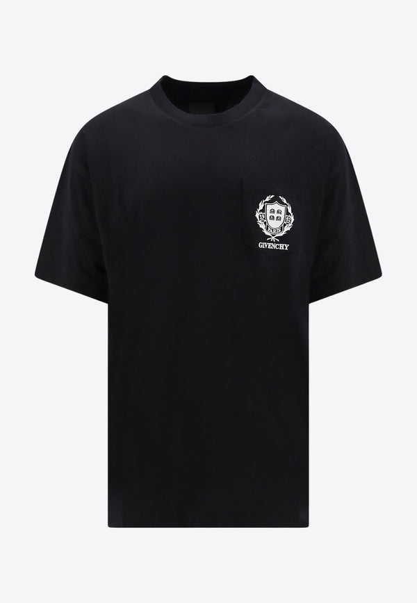 Givenchy Embroidered Logo Crest T-shirt BM71J83YL0_001