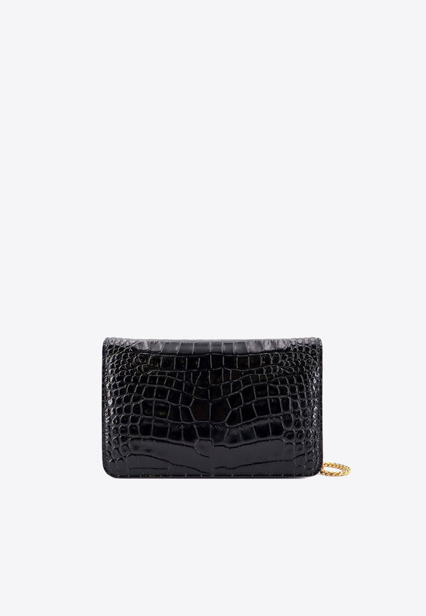 Tom Ford Small Whitney Croc-Embossed Leather Clutch Black L1738LCL395X_1N001