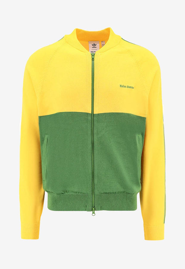 Adidas X Wales Bonner Embroidered-Logo Zip-Up Sweatshirt Yellow IW1174_CREGRN