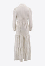 Self-Portrait Lace Embroidered Maxi Dress White SS24200XW_WHITE