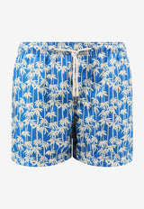 Peninsula Swim & Wear Panama Printed Swim Short Blue MICROPANAMA_V2