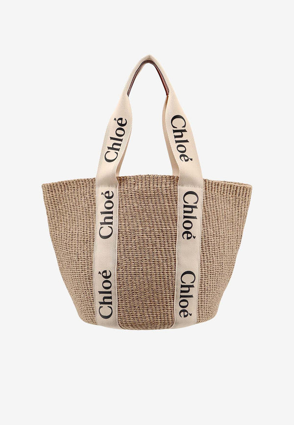 Chloé Large Woody Basket Tote Bag Beige C22SS380G55_101