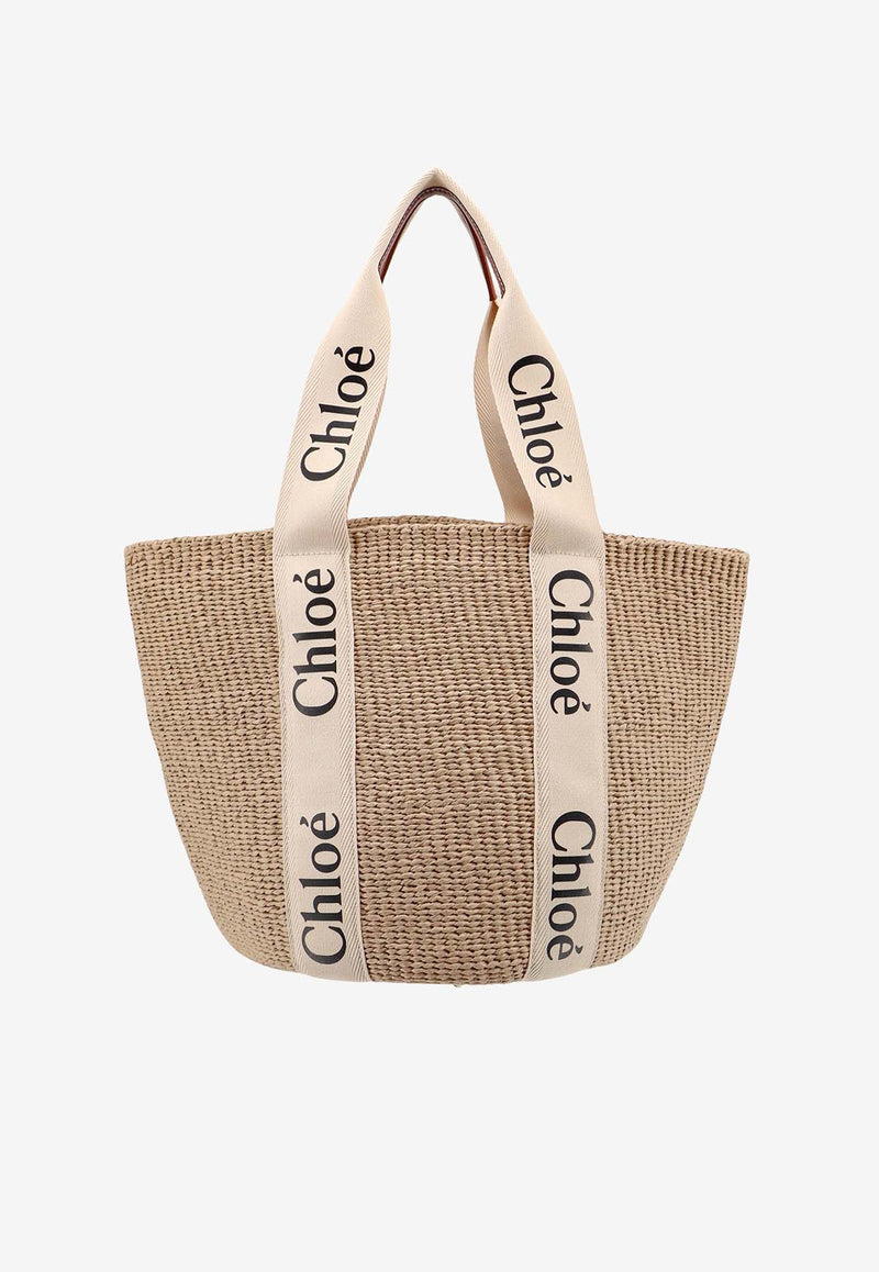 Chloé Large Woody Basket Tote Bag Beige C22SS380G55_101