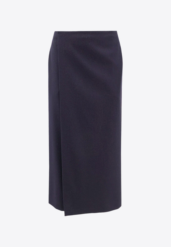 The Row Kavi Wool Midi Skirt Blue 8106W3032_NVY