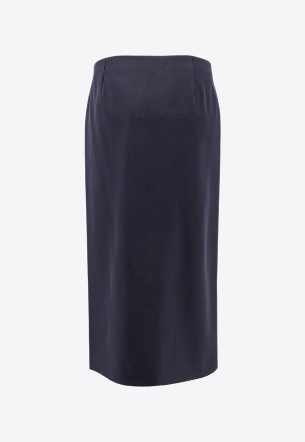 The Row Kavi Wool Midi Skirt Blue 8106W3032_NVY