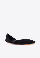 The Row Gemma Suede Ballet Flats Black F1518L21_BLK