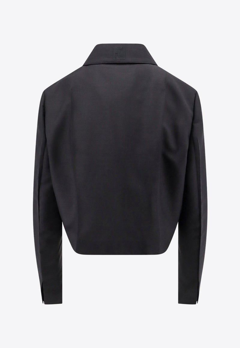 Fendi Deconstructed Tailored Cropped Blazer Black FJ7474S9A_F0GME