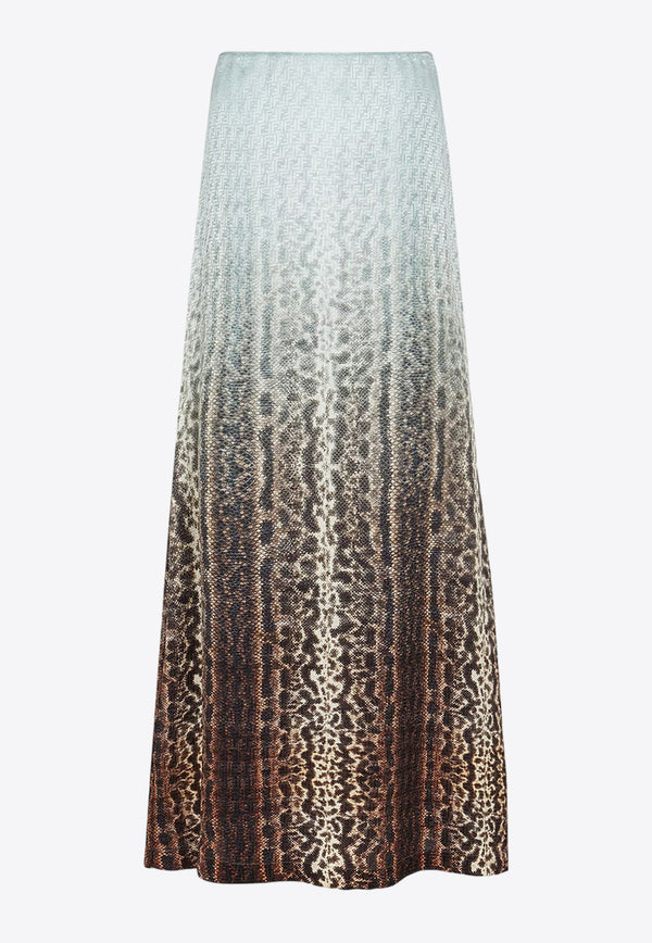 Fendi Python Print Gradient Midi Skirt Multicolor FQ7544ARUF_F08S8