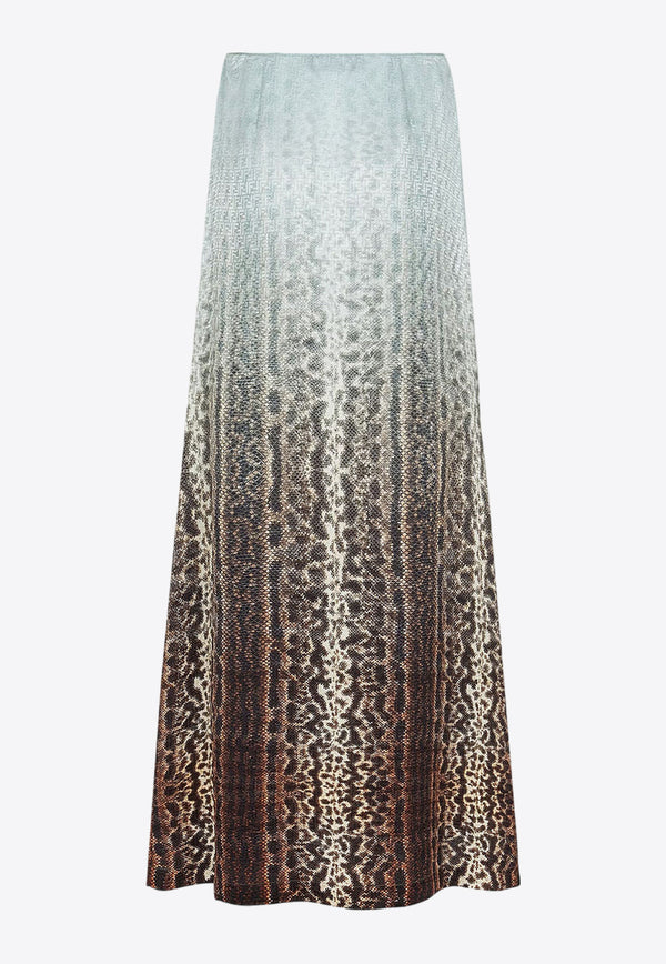 Fendi Python Print Gradient Midi Skirt Multicolor FQ7544ARUF_F08S8