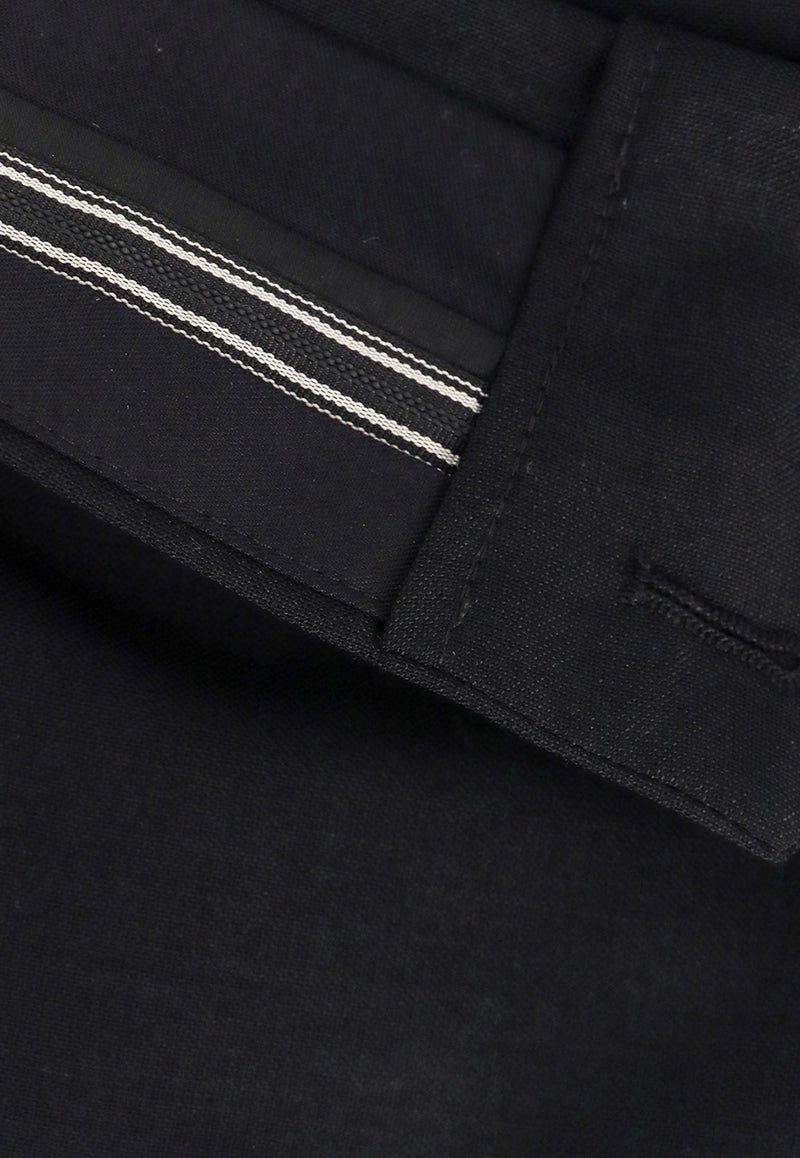 Fendi High-Waist Wool Shorts Black FR6543S9A_F0GME