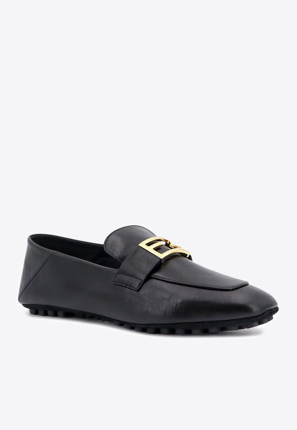 Fendi Baguette Foldable Heel Leather Loafers Black 8D8514NBA_F0QA1
