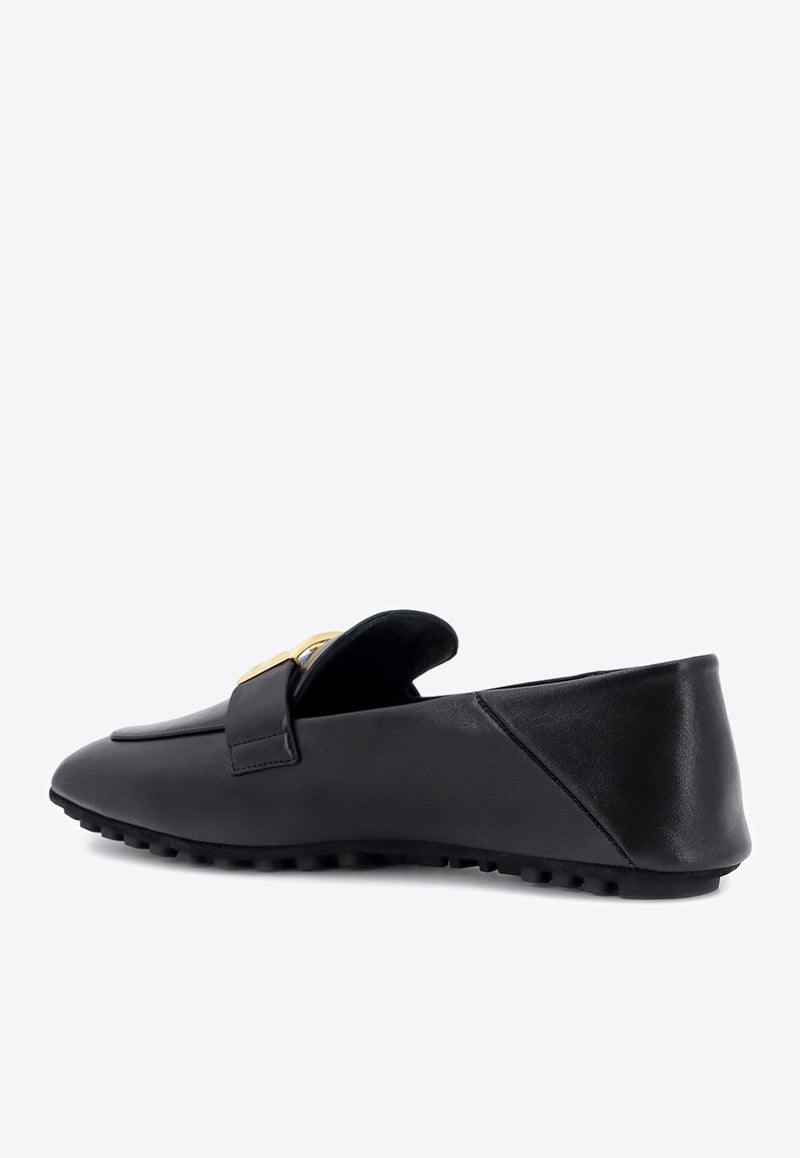 Fendi Baguette Foldable Heel Leather Loafers Black 8D8514NBA_F0QA1