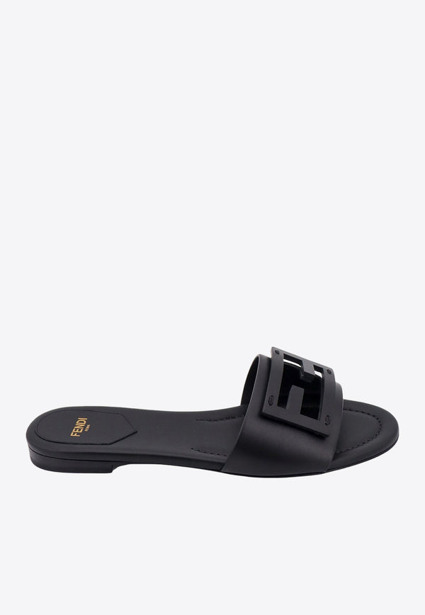 Fendi Baguette Calf Leather Flat Sandals Black 8R8136AE7T_F0ABB